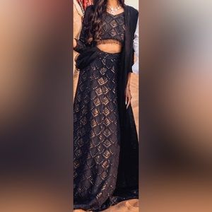 Black and Gold lehenga